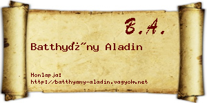 Batthyány Aladin névjegykártya